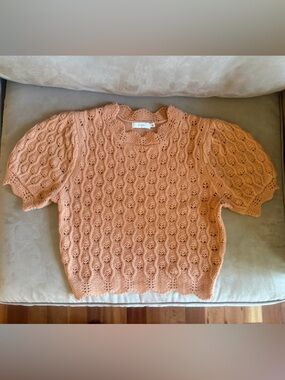 Dusty Peach Lightweight Knit Women's Cropped Sweater